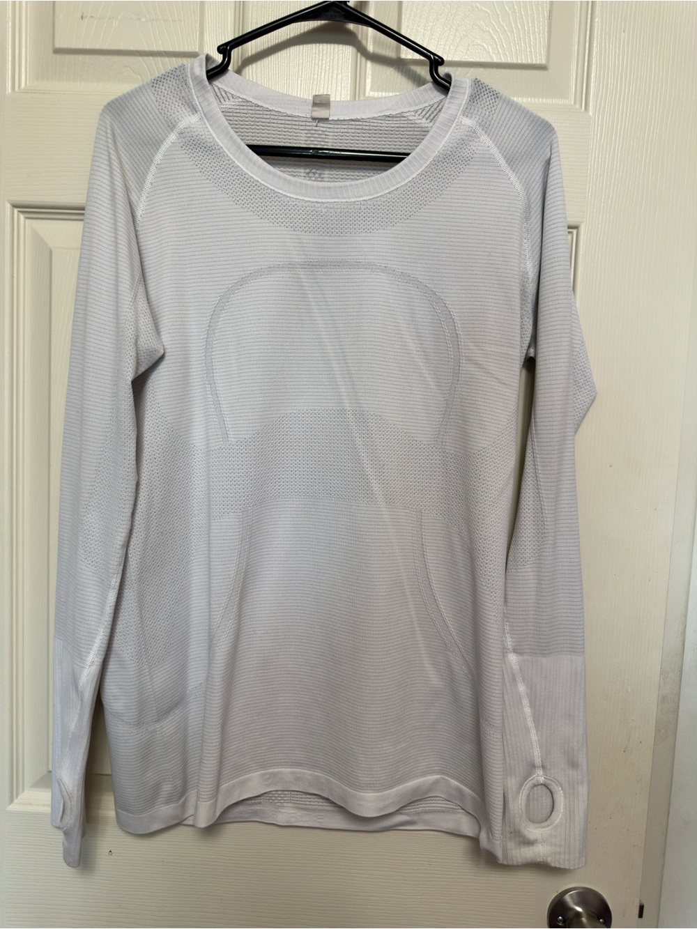 lululemon athletica White Long-Sleeve Mesh Performance Top